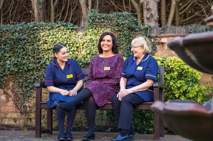 these nurses posing for piture at respite care home in birminghan uk